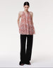 Another Tomorrow Silk Chiffon Scarf Blouse in Sedona Multi – Silk Women's Top