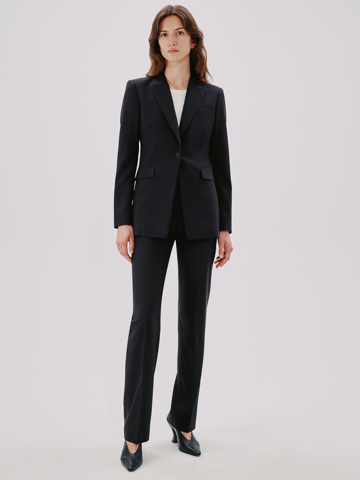 Another Tomorrow Single Button Jacket in Black – Wool Women's Jacket
