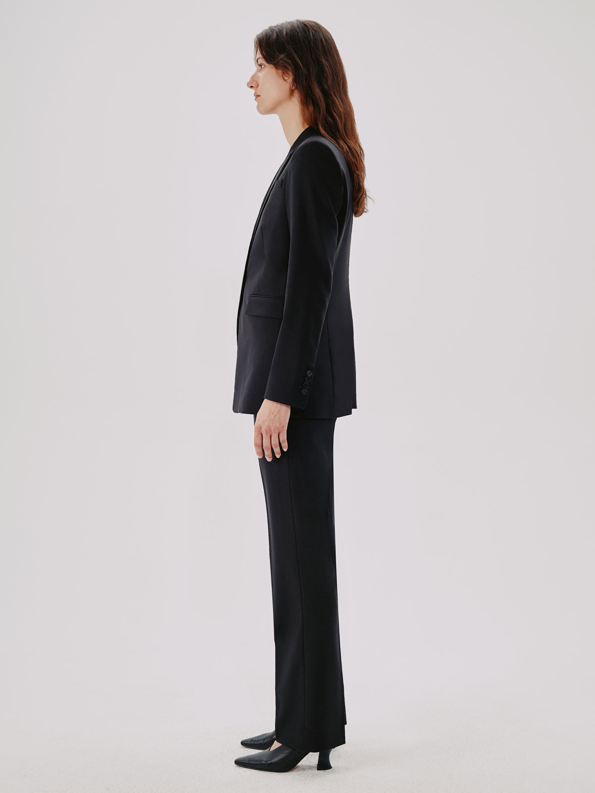 Another Tomorrow Single Button Jacket in Black – Wool Women's Jacket