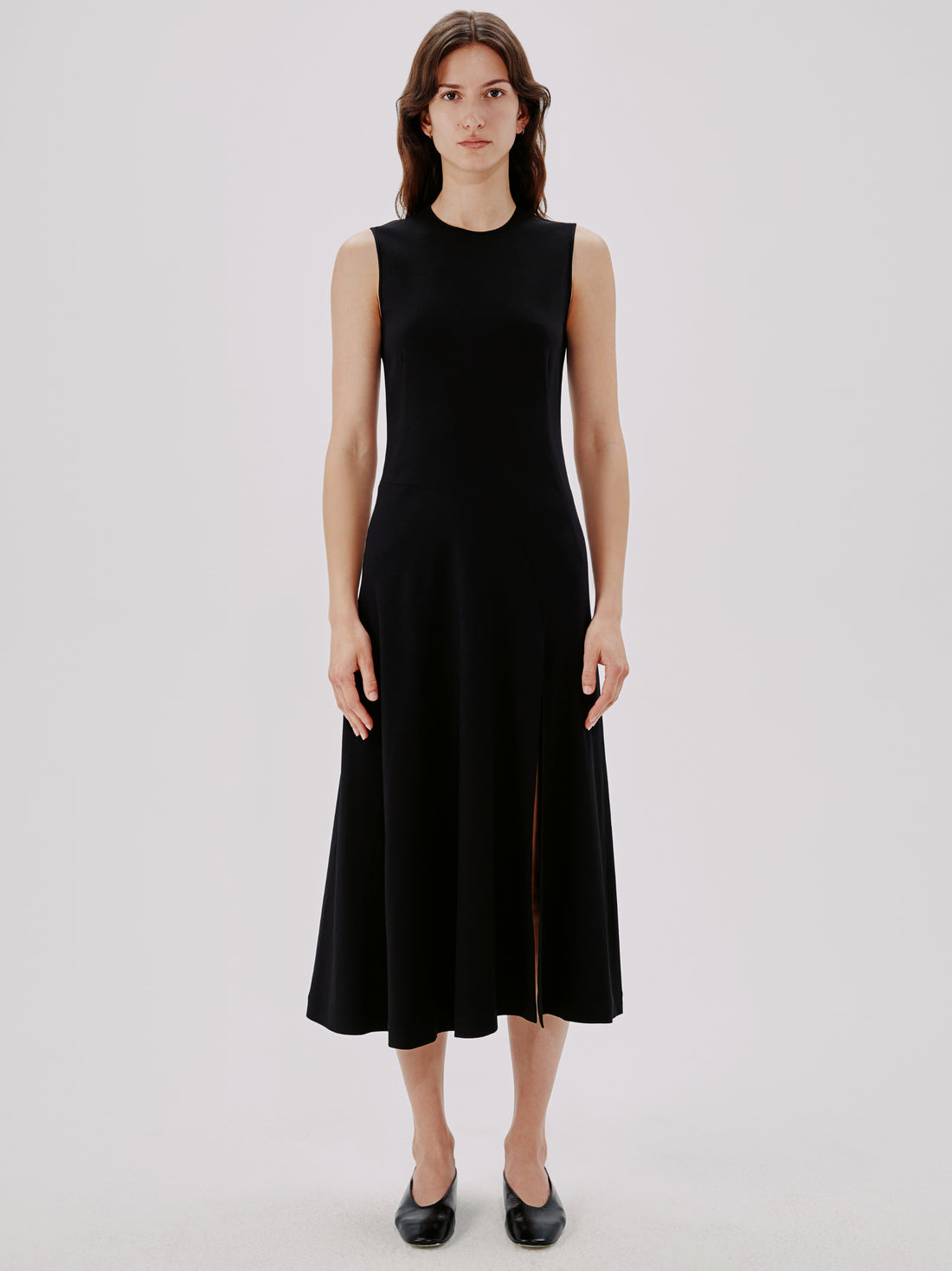 Another Tomorrow Sleeveless Crewneck Dress Another Tomorrow Sleeveless Crewneck Dress