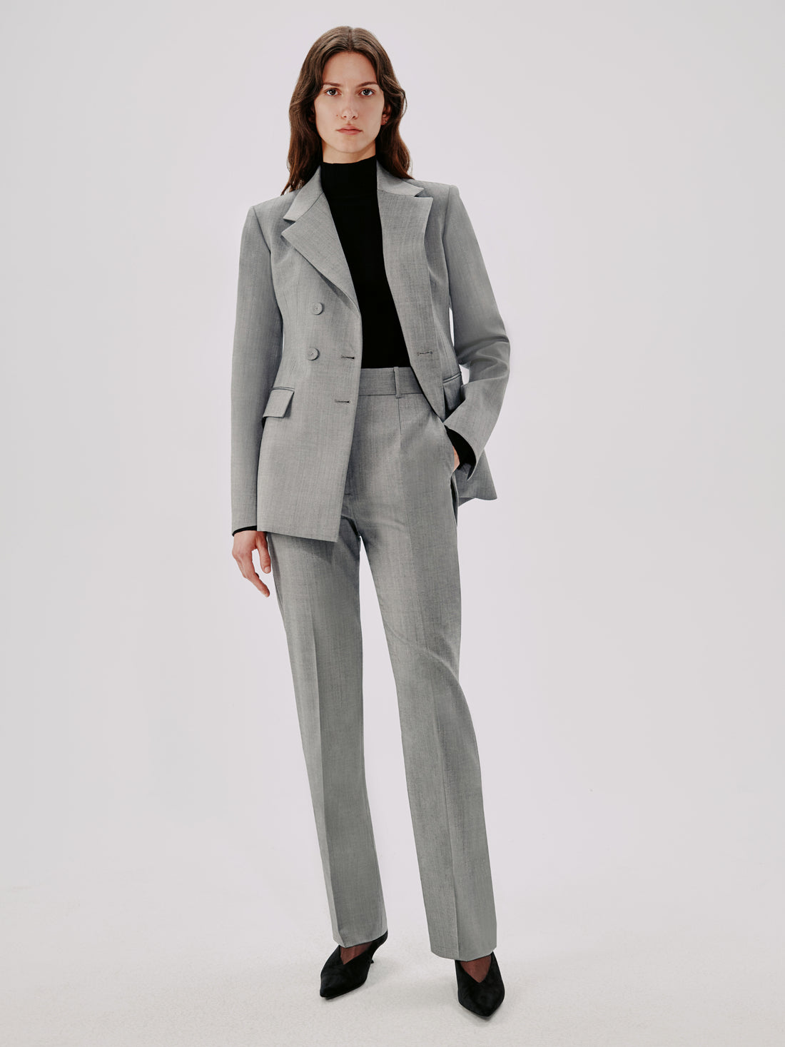ZYSWP Grey Suit Pants Women's Spring and Autumn High Waist Slim Casual Pants  to Work Formal Wear Vertical Straight Pants (Color : Grey, Size : L Code) :  : Clothing, Shoes & Accessories