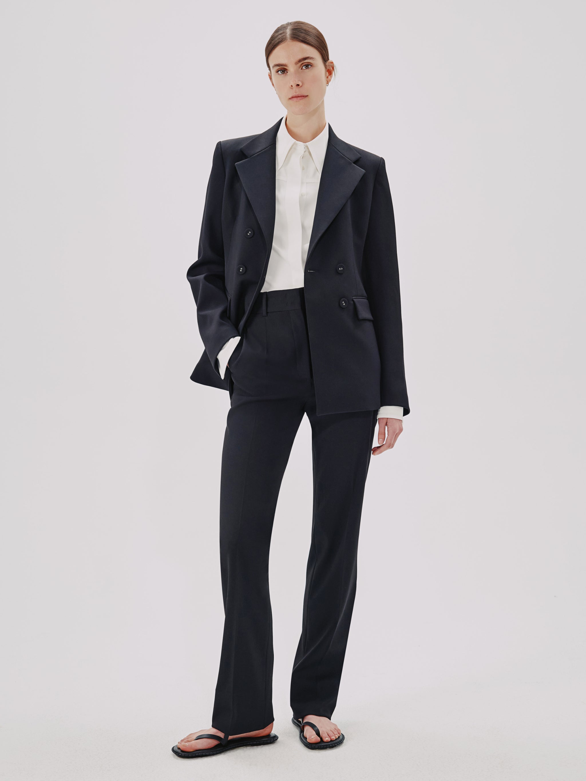 Double Breasted Structured Jacket | Black – Another Tomorrow