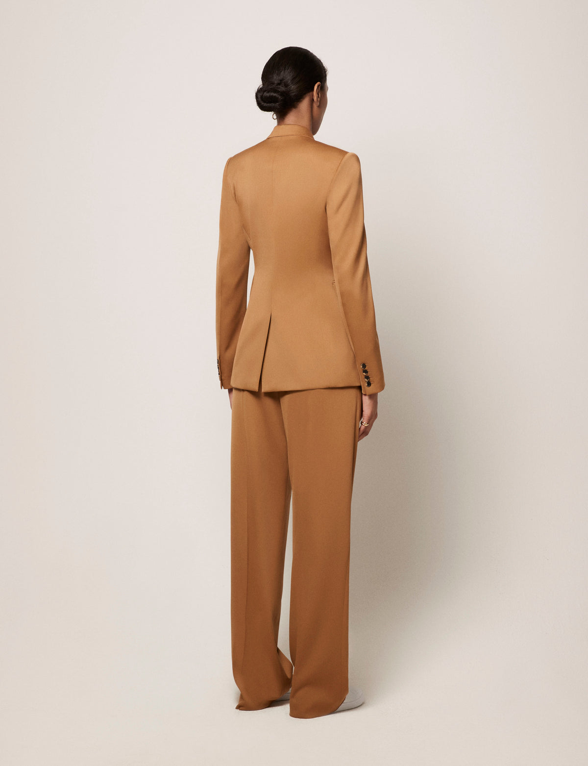 Another Tomorrow Seamed Waist Jacket in Vicuna – Wool Women's Jacket