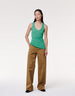 Another Tomorrow Wide Leg Pant in Fatigue – Cotton Women's Trousers