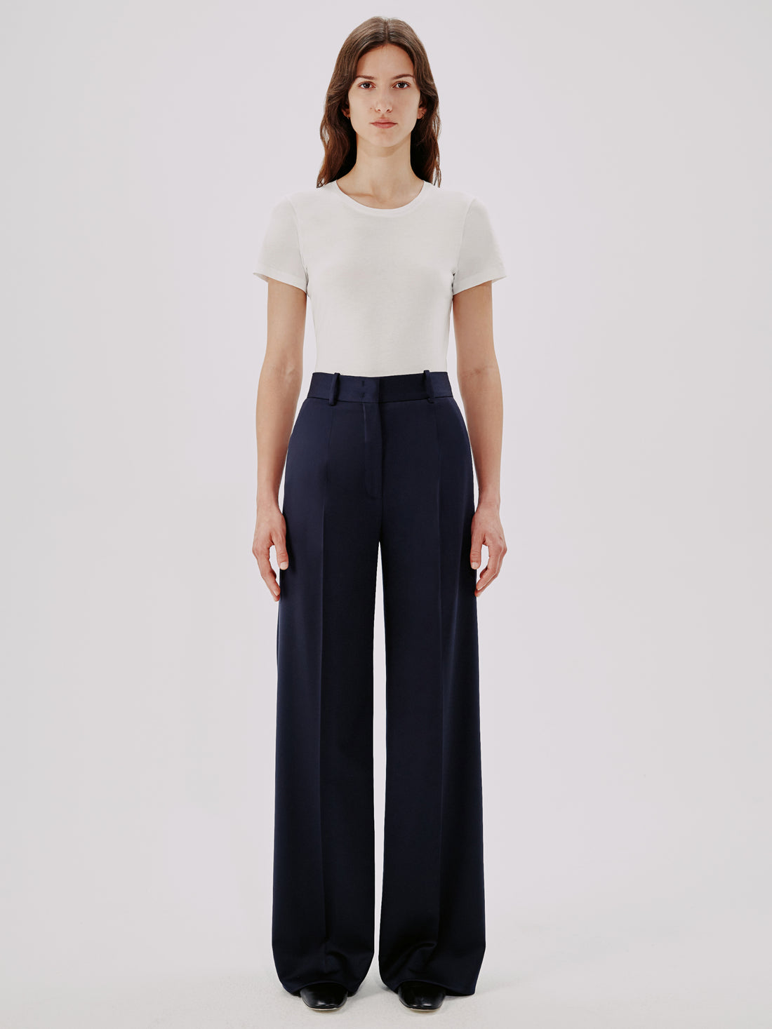wide leg dress pants women Trouser in Seasonless Wool | Women's Clean Finish HemStretchCrepe Knit Dress Pants Flared Leg Pants